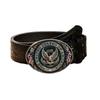 American Retro Eagle Buckle Leather Belt - Unisex Western Cowboy Carved US Flag Design