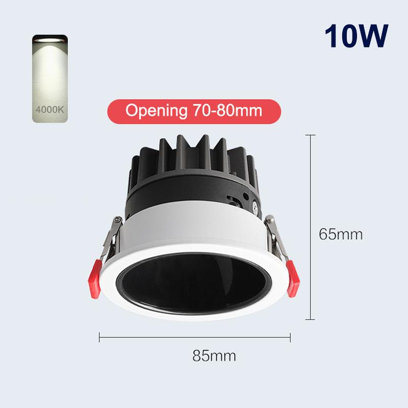 Recessed Aluminum Cob Led Downlights 7W 10W 12W Led Ceiling Lamp Led Spot Lights Background Lamp Indoor Lighting 110V/220V
