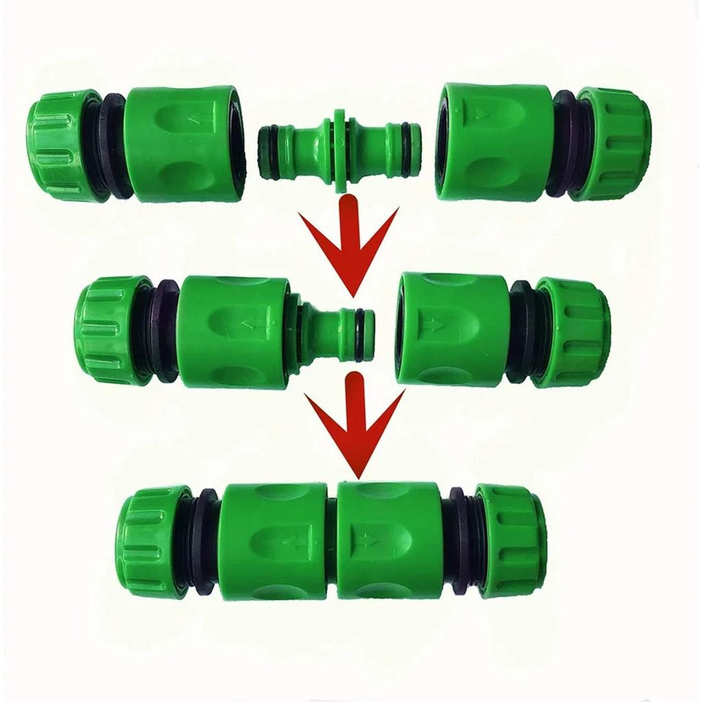 ABS Double Male Quick Connector, 1/2” Garden Hose Coupling Adapter Extender Set for Hose Pipe and Tube