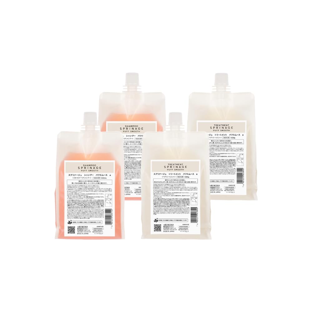 

Arimino Spurinage Шампунь Puff Smooth A 1000 мл Treatment Puff Smooth A 1000 г Сменный набор [×2 набора] &