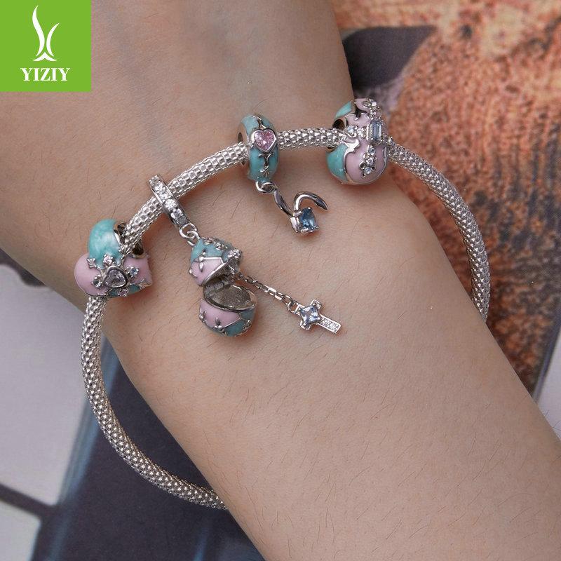 Easter Egg Diy Bracelet Beads, Love Rabbit S925 Silver Silicone Positioning Beads