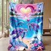 Ocean Love Romance Theme blanket Lightweight Warm Flannel Blanket Decorative Throw Blanket for Home Decoration