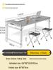Adjustable Height Aluminum Folding Picnic Table & Chairs Set for Outdoor Camping & BBQ