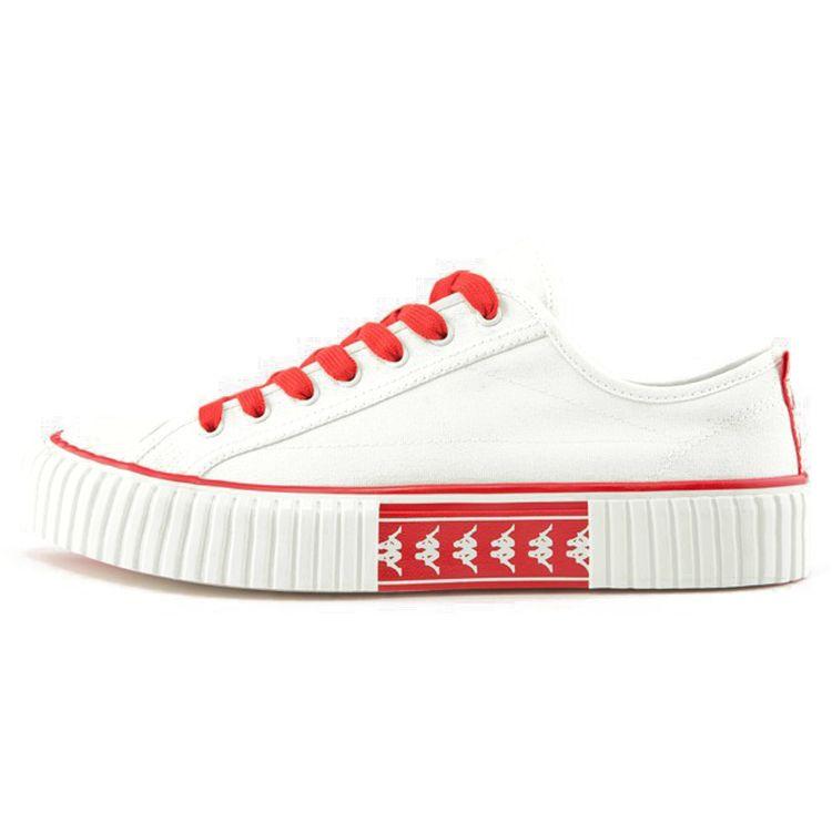 Kappa Casual Logo Slip Resistant Durable Low Top Skate Shoes Unisex Sneaker White Red K0BX5VS08D-012A