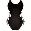 Modischer Badeanzug mit Ausschnitt für Damen 1-teiliger Badeanzug Damen Push-Up Badeanzug Cutout Bademode Strandbekleidung