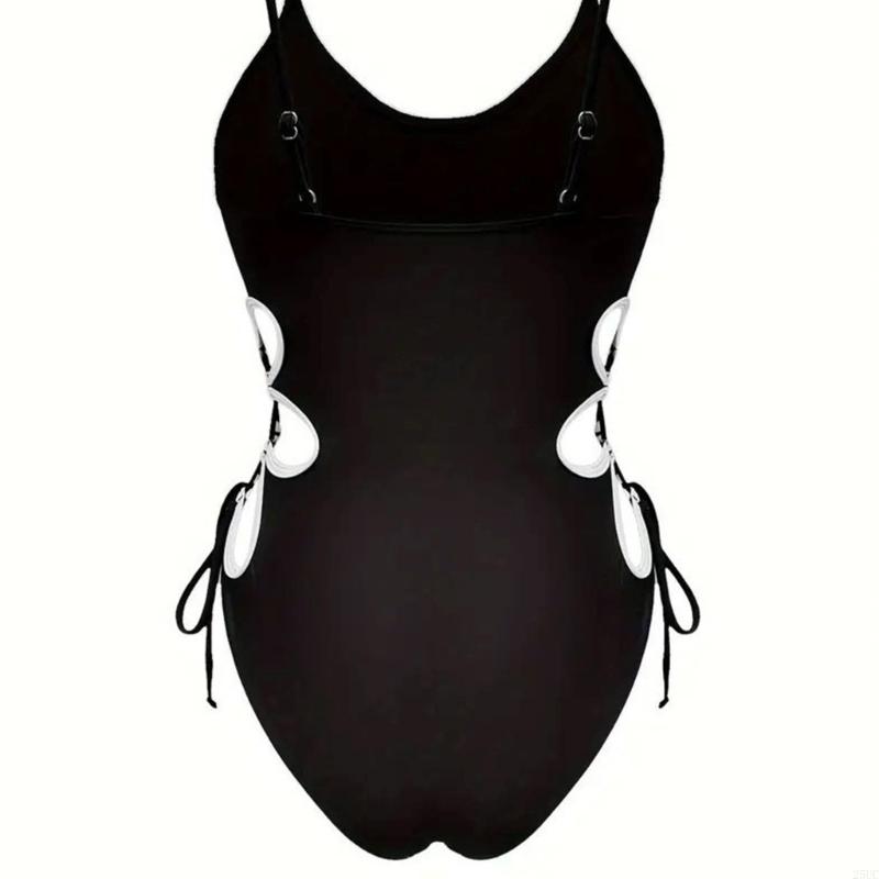 Modischer Badeanzug mit Ausschnitt für Damen 1-teiliger Badeanzug Damen Push-Up Badeanzug Cutout Bademode Strandbekleidung