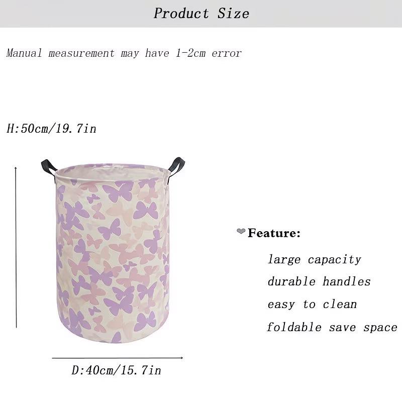 Gradient Butterfly Laundry Basket - Stylish Handheld Storage for Clothes in Multiple Sizes