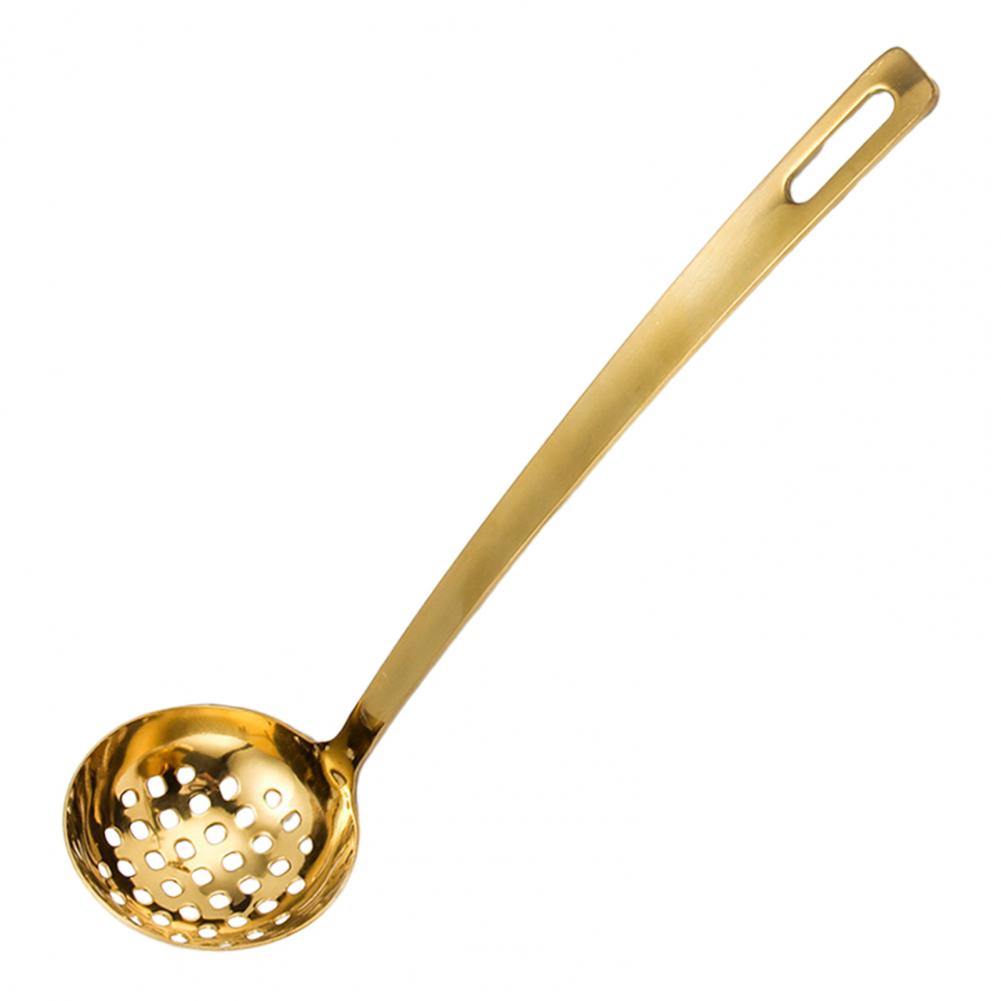 Stainless Steel Spoon Long Handle Spoon Stainless Steel Soup Ladle with Long Handle Strainer Kitchen Serving Spoon with for Easy