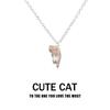 Cute Cartoon Cat Pendant Necklace For Women Metal Chain Choker Couple Friendship Party Jewelry Gift