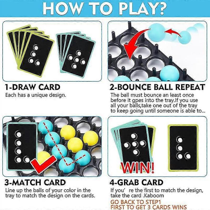 Bounce Ball Party Game Table Jumping Ball Toys, Connect Board Family Party Games