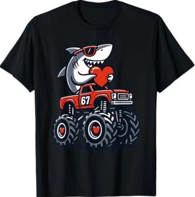 Valentinstag 67 Meme Hai Herzen LKW Lustiges T-Shirt