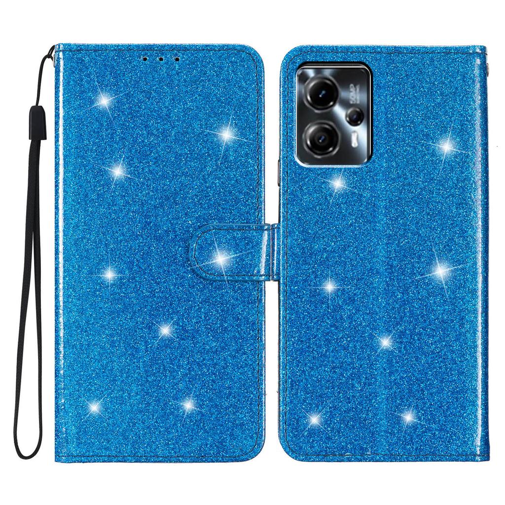 For Motorola Moto G13 4G/G23 4G Glittery Flip Wallet Stand Leather Case Anti-drop Phone Cover