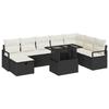 VidaXL Ensemble de canapés de jardin 9 pièces avec coussins noir en rattan poly 3359814