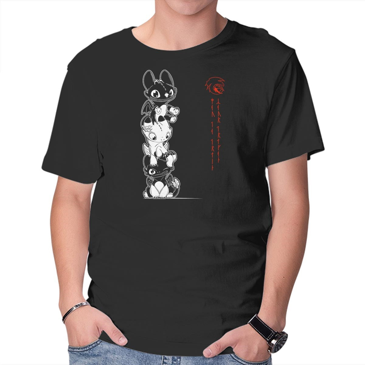 Unisex Crew Neck T-Shirt Tiny Furious Tower Graphic Short Sleeve Casual Tee L