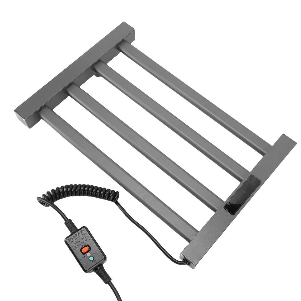 4 Towel Warmer Rack Smart Touch Control Wall Mounted Towel Heater Rack for Bathroom Gray Right Line 45x35cm