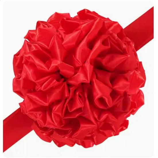 Red Silk Flower Balls for Ceremonial Ribbon Cutting and Celebrations