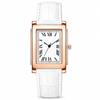 Classic Business Men Watch Square Roman Numeral Dial Leather Belt Analog Male Quartz Wristwatch Elegant Dress Watches for Man