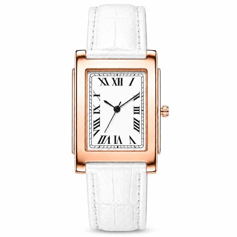 Classic Business Men Watch Square Roman Numeral Dial Leather Belt Analog Male Quartz Wristwatch Elegant Dress Watches for Man