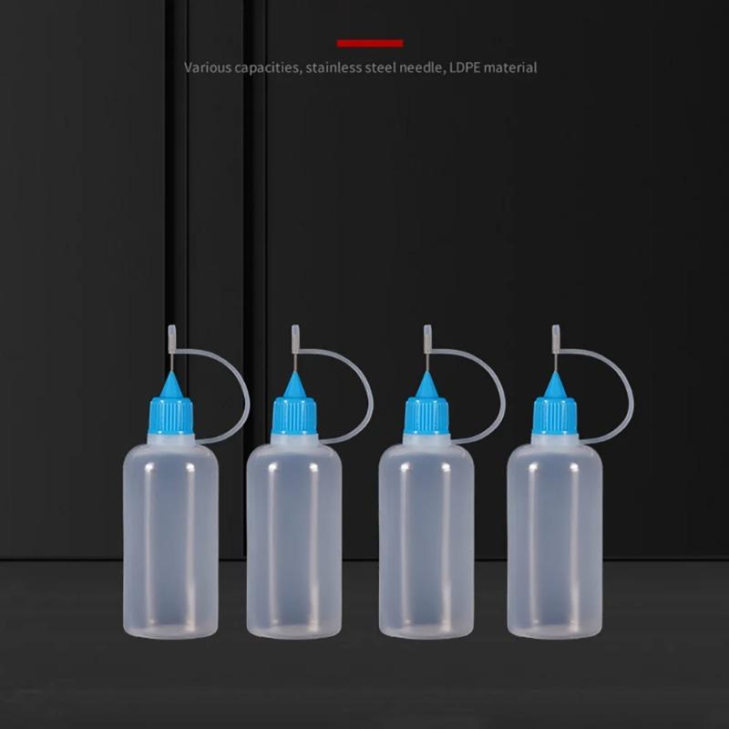 1pc 20-120ml Refillable Dropper Bottles, PE Plastic with Precision Needle Tip, Squeezable Applicator for Oils & Chemicals