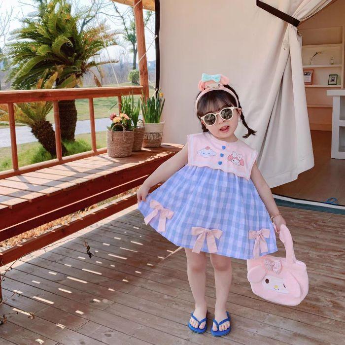 Girls Summer Sleeveless Cute Cartoon Dress Casual Stylish Tank Dress 90
