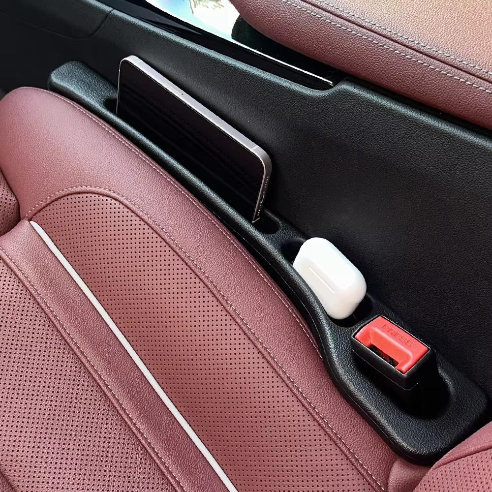 1 Pair Car Seat Gap Plug Strip Double Slot Seat Gap Filling Strips Handrail Storage Tray Leak-proof Storage Rack Car Accessories