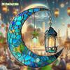 2D Acrylic Star Moon Lantern Suncatcher, Crescent Moon Window Hanging Ornament for Home, Patio, Garden, Ramadan Decor, Housewarming Gifts for Family