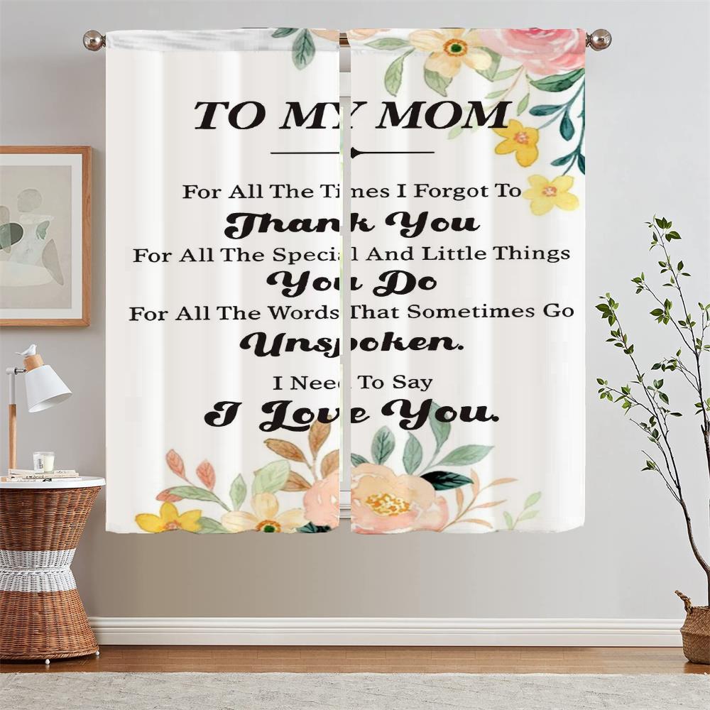 

День матери Белые шторы для гостиной Подхваты для штор Затемняющие шторы Затемняющий тюль в кухонной перегородке Кудри W50xH70cmx2pcs-CL