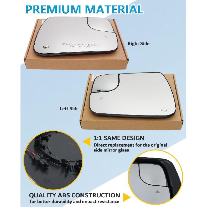 Driver Side Mirror Replacement For 2019 2020 2021 2022 2023 2024 Dodge Ram 1500, Left Side Mirror Glass Power Heated, Rear View Mirrors with Blind