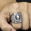Skull Blue Gemstone Men's Ring Ring European and American Punk Style