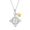 Twelve Zodiac Stones Witch Knot Necklace - Elegant Clavicle Chain Pendant Birthday Gift