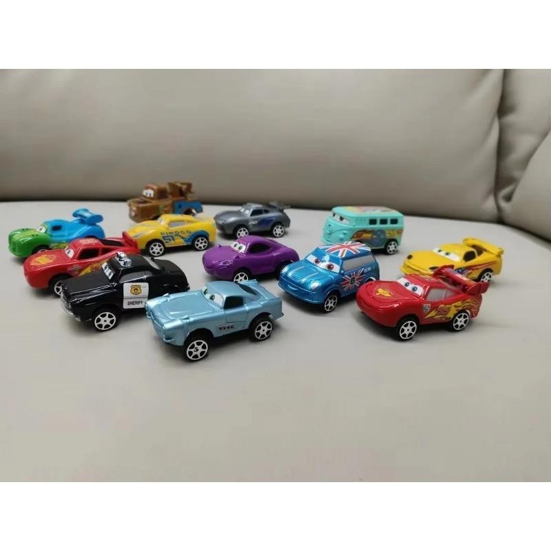 12pcs Disney Pixar Cars Back Force Lightning Mcqueen Jackson 6cm Storm Mater Model Car Accompanying Toys Kids Birthday Gifts
