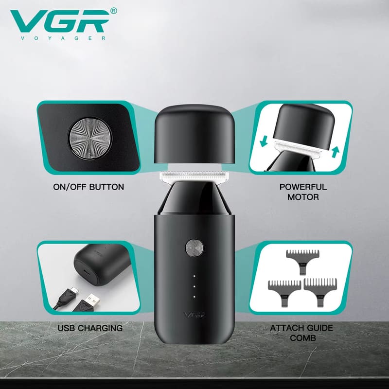 VGR Professional Zero Cutting Machine Rechargeable Cordless Beard Shaver Electric Travel Mini Model Hair Trimmer for Men Portable Shaver V-932