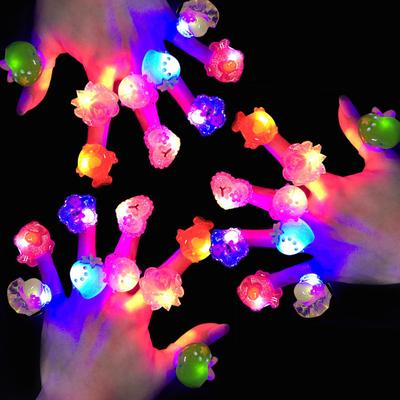 Color Random Birthday 5/10Pcs Luminous Cartoon Paty Children's Toys Led Rings Handmade
