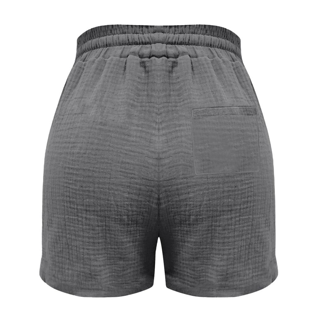 Lässige und bequeme Sommer-Shorts für Damen mit Kordelzug und dekorativen Taschen