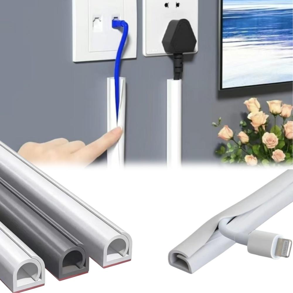 1pc 1m/39.37in Wire Slot Wire Organizer Cable Cover Extension Wiring Duct Protector Cord Protector Floor Cord Cover Power Cable