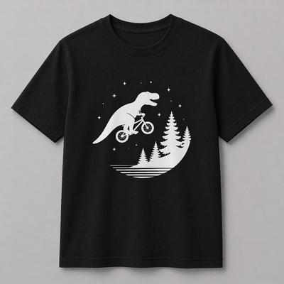 Moon Ride T-Rex Tee – Vintage Dinosaur Bike Graphic T-Shirt