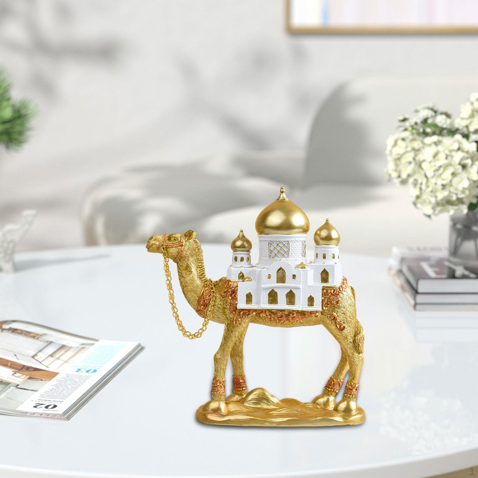 Статуэтка верблюда Коллекция скульптур животных Милый домашний декор Орнамент для камина Прихожей Рабочего стола 23cmx9cmx25cm