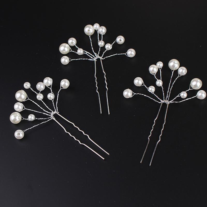 Pearl Hair Pins Pearl Crystal Bobby Hair Pin Wedding Hair Accessories Pearl Shaped Hair Pins For Brides Bridesmaids Women