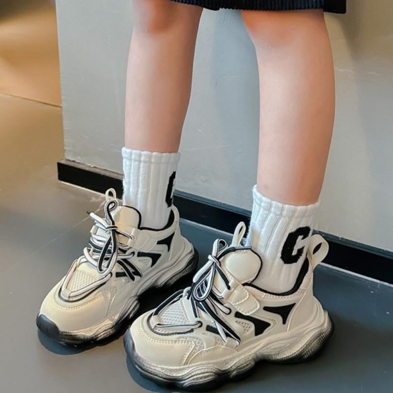 Girls' Sports Shoes Spring and Summer Children's Dad Shoes Breathable Mesh Student Running Shoes Boys' Lightweight Non-slip Casual Shoes