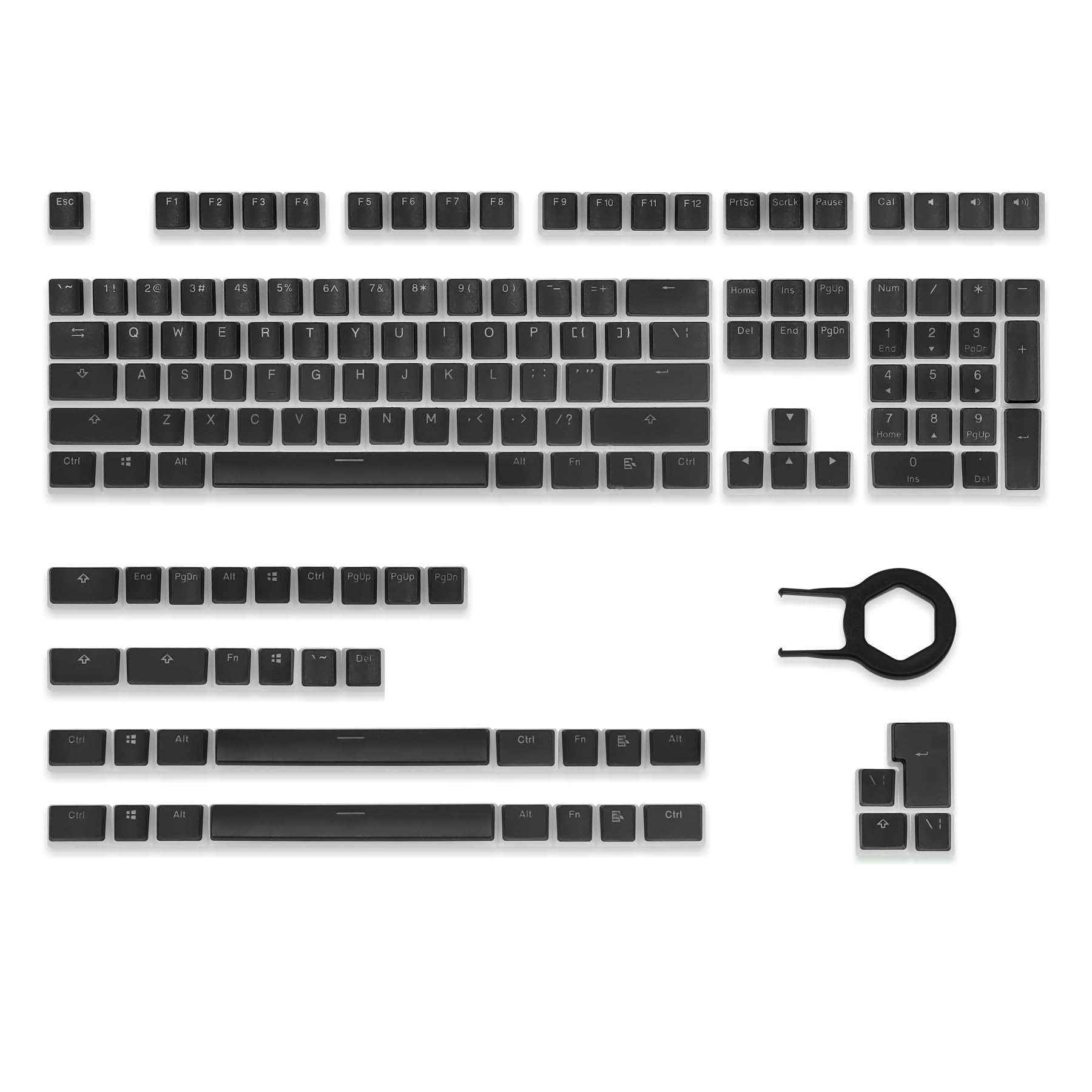 

Happy Balls PBT Pudding Keycaps Backlit Cherry MX Keycap Set, Double Shot OEM Profile Translucent Keycaps Compatible with US-ANSI, UK-ISO Layouts,