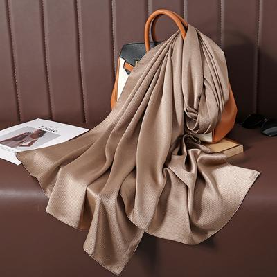 Large Size Silkly Stain Scarf Women Plain Foulard Femme Luxury Hijab Long Bandana Evening Party Dress Shawls and Wraps