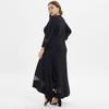 Lockeres übergroßes muslimisches Kleid in Übergröße für Damen, Sommer, O-Ausschnitt, lässiges Maxi-Langkleid, schwarze Damen-Tunika, unregelmäßige Kleider