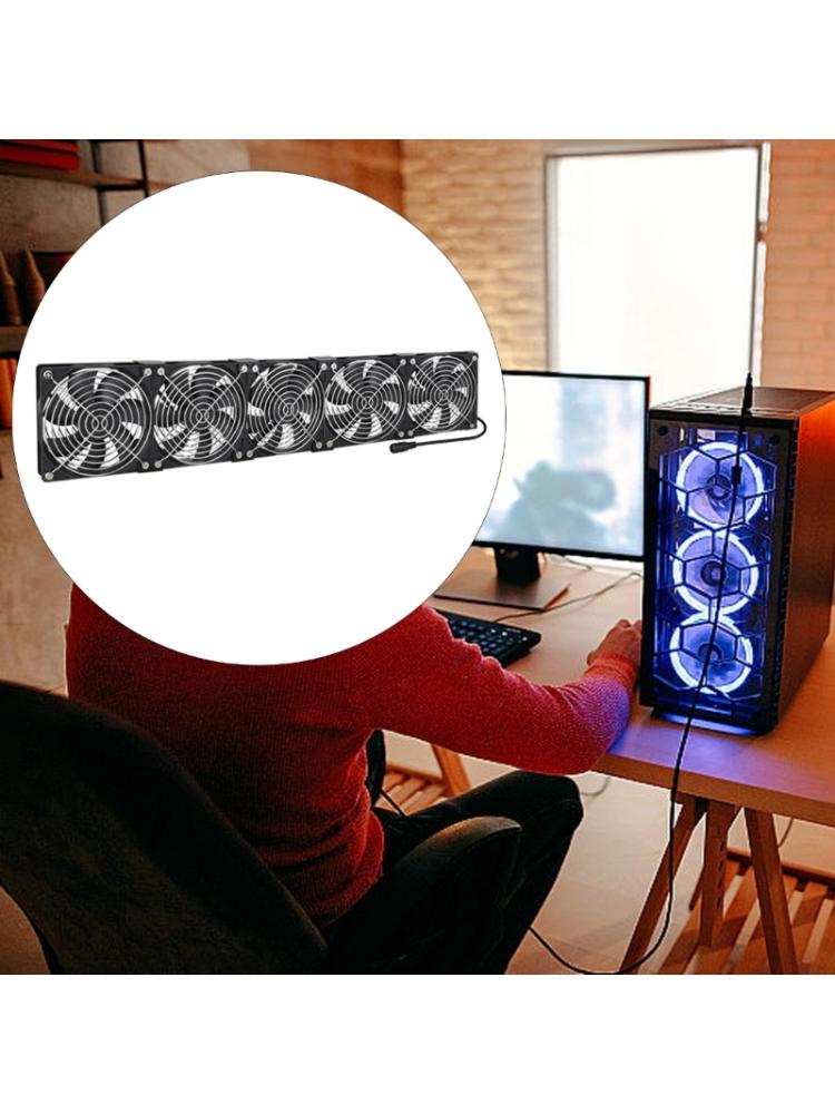 120mm Computer Fan with AC Plug Big Airflow Fans with 100V 240V Speed Controller for Server Cooling Cabinet Ventilation