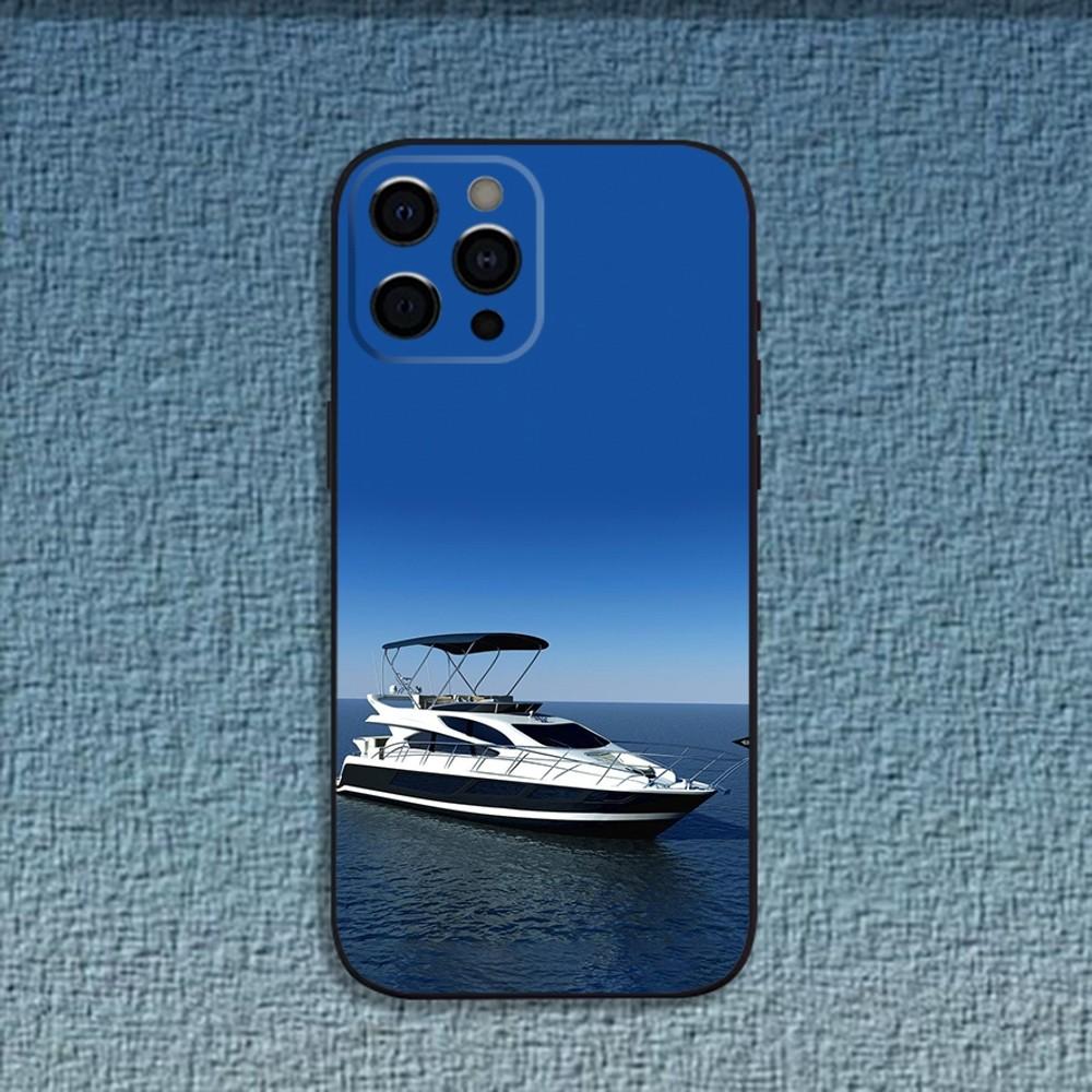 

Speedboat Cruise Ship Phone Case For iPhone 16,15,14,13,12,11,Pro,X,XS,Max,XR,Plus,Mini Soft Black Cover iPhone11