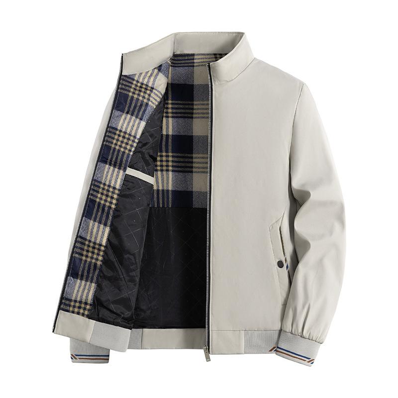 Large Men's Jacket Light Business Stand Up Collar Solid Color Men's Jacket Casual Versatile