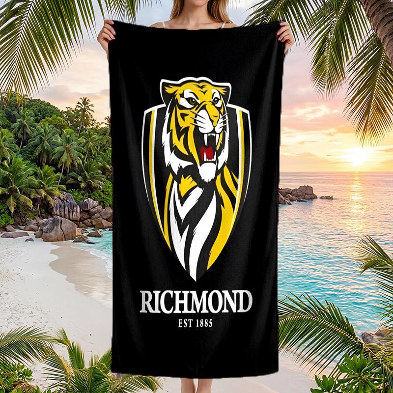 Richmond Tigers Fashion Beach Towel: Ideal for Summer Adventures Soft, Absorbent and Quick Drying Suitable for Swimming and Bathing