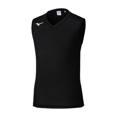 Soccer Wear Sleeveless Tank Top, Sports Undershirt, Moisture-Wicking, Quick-Drying, Unisex, Black, Size L (P2MAC050)