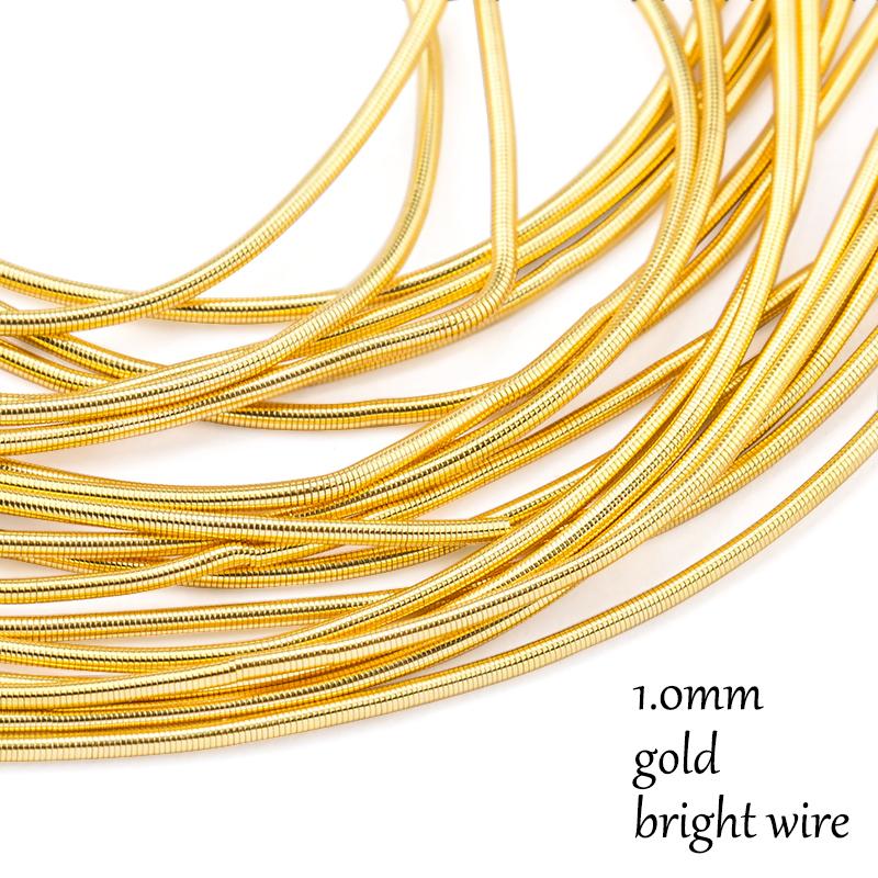 10 Gauge Silver Gold Plated Copper Craft Wire Flexible Metal French Bullion Wire for Jewelry Making DIY Embroidery Beading
