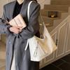 Vintage Simple Large Capacity Women's Shoulder Bag Korean Style Solid Color Casual Tote Bags Trendy PU Zipper Messenger Bags