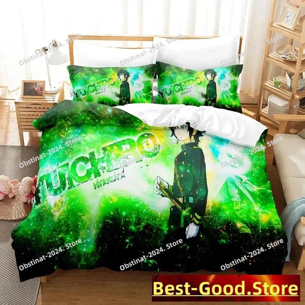 Seraph of the end Beding Set Printed Bed Linen Set With Pilowcase Bed Soft Duvet Cover Soft Single Double Quen Super King-Sized Dimensionsd Dimensions